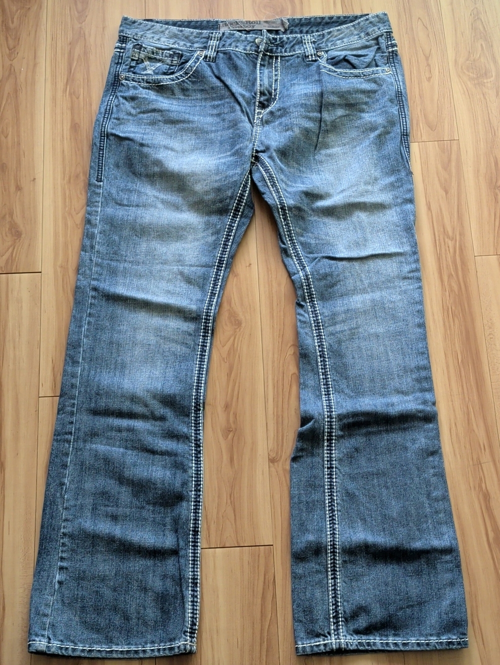Men's Dark Blue Bootcut Denim Jeans